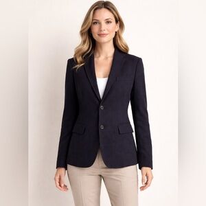 Polo Ralph Lauren Hunter Navy Woven Cotton Blazer Jacket Size 8